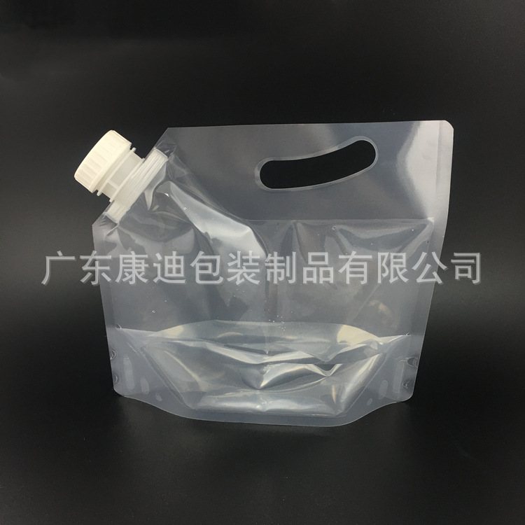 5 L Wide-Mouth Clear Stand-Up Spout Pouch | Hand-Carry Liquid Packaging for Water, Juice & Soup