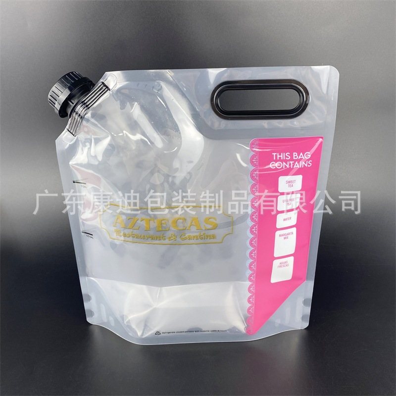 1–10 L Carry-Handle Foil Laminate Liquid Pouch | Custom Stand-Up Spout Bag for Soy Milk & Milk
