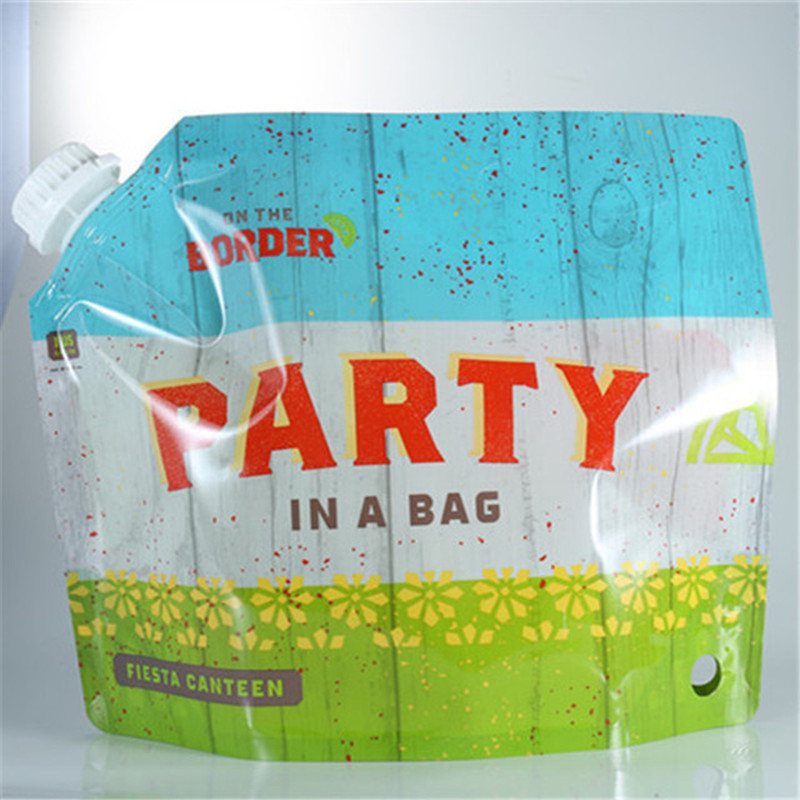 Custom 5 L Carry-Handle Milky White PE Laminated Spout Pouch for Bleach and Waterproofing Liquids