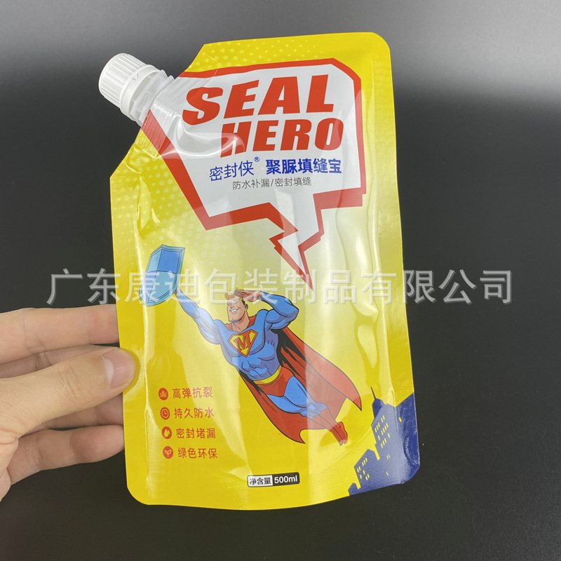 5 L Transparent Laminated Temperature-Resistant Spout Stand-Up Pouch for Building Materials, Tile Adhesive & Chemical Liquids