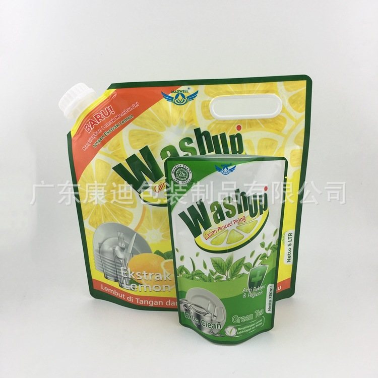 3 L / 5 L / 10 L Clear Stand-Up Spout Pouches for Waterproof Coating & Tile Adhesive | Laminated, Large/Small Screw-Cap Spout, Hand-Carry