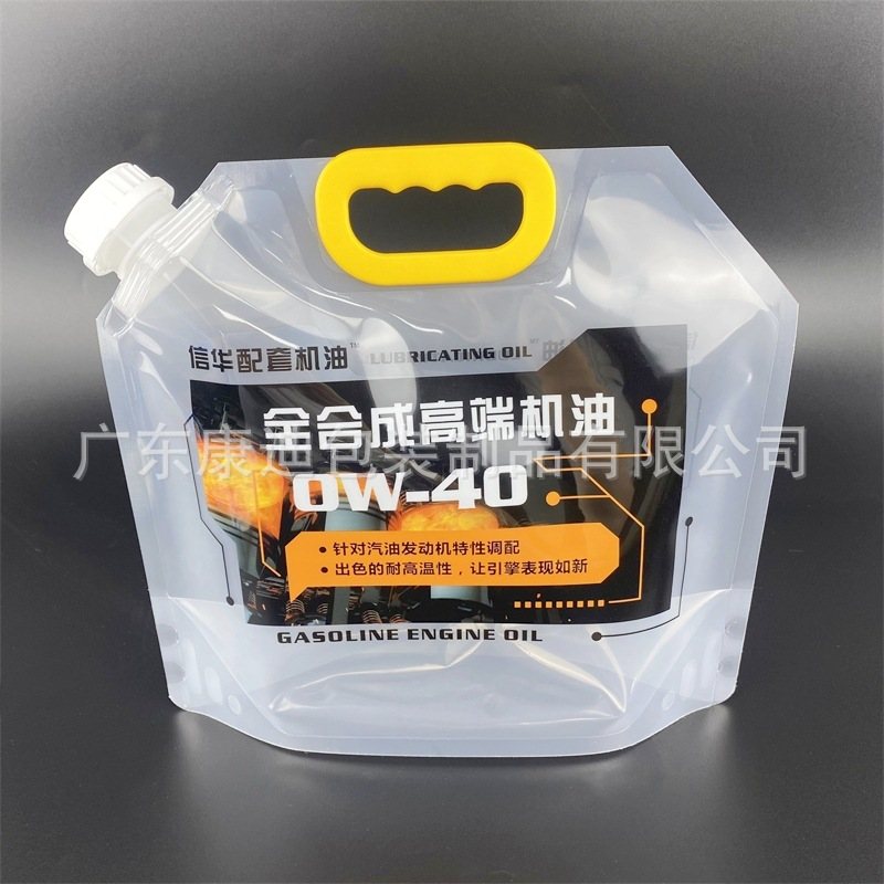 3 L / 5 L / 10 L Clear Stand-Up Spout Pouches for Waterproof Coating & Tile Adhesive | Laminated, Large/Small Screw-Cap Spout, Hand-Carry