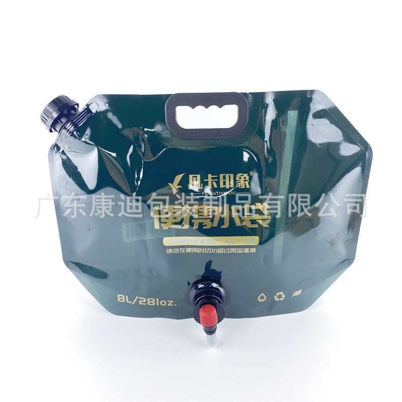 5 L Clear Stand-Up Spout Pouch with Carry Handle — In-Stock Portable Liquid Bag for Beer and Drinking Water