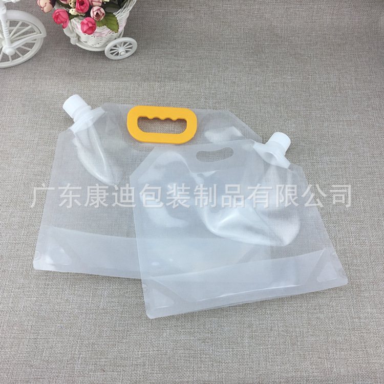 Custom 5 L Heavy-Duty Clear Stand-Up Spout Pouch with Handle for Fresh Beer & Liquid Takeaway
