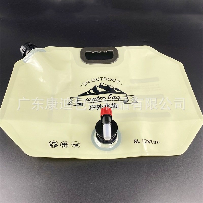 Custom 5 L Heavy-Duty Clear Stand-Up Spout Pouch with Handle for Fresh Beer & Liquid Takeaway