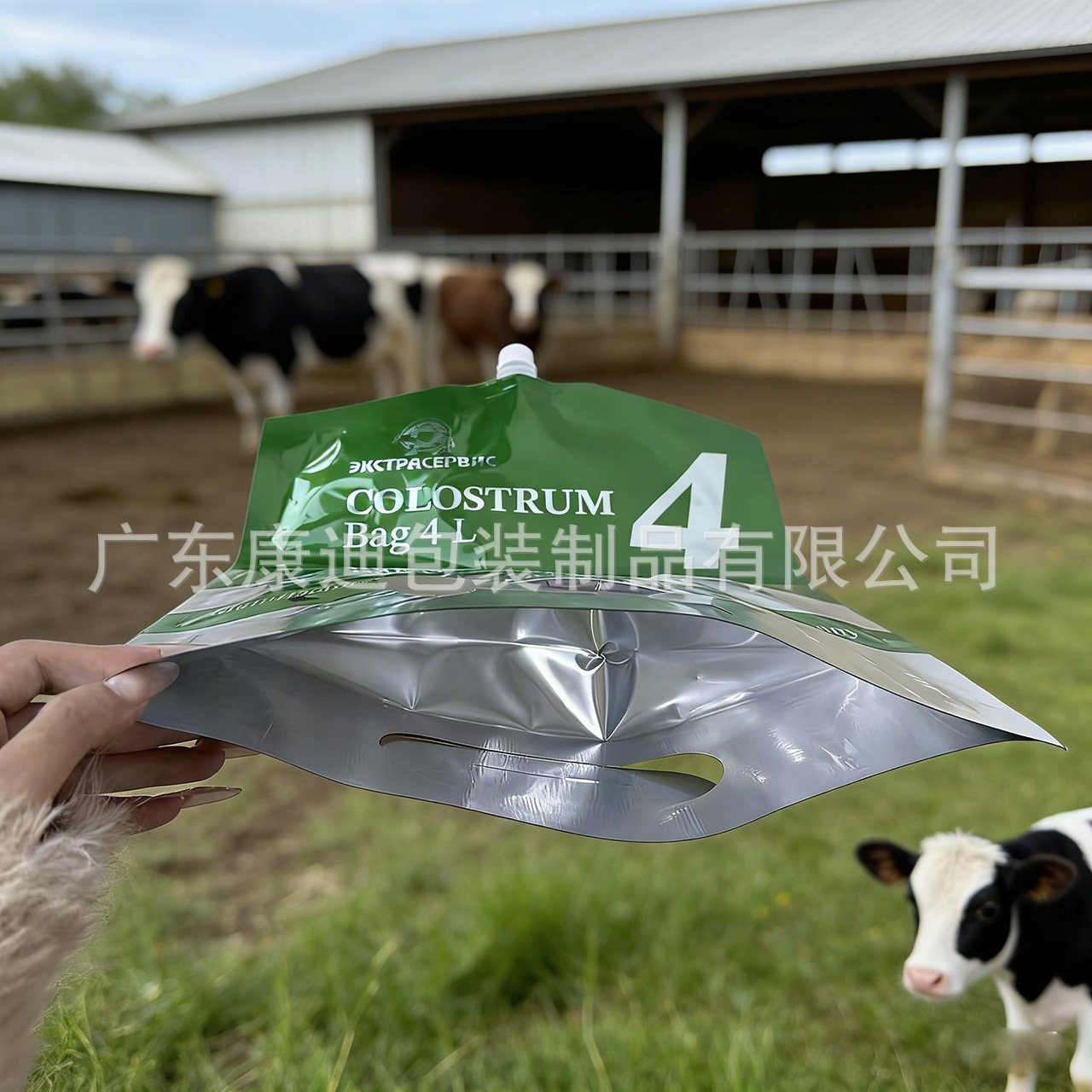 Custom High-Barrier Aseptic Calf Colostrum Spout Pouch 1–10 L | Feeding Milk Bag from Dongguan Manufacturer