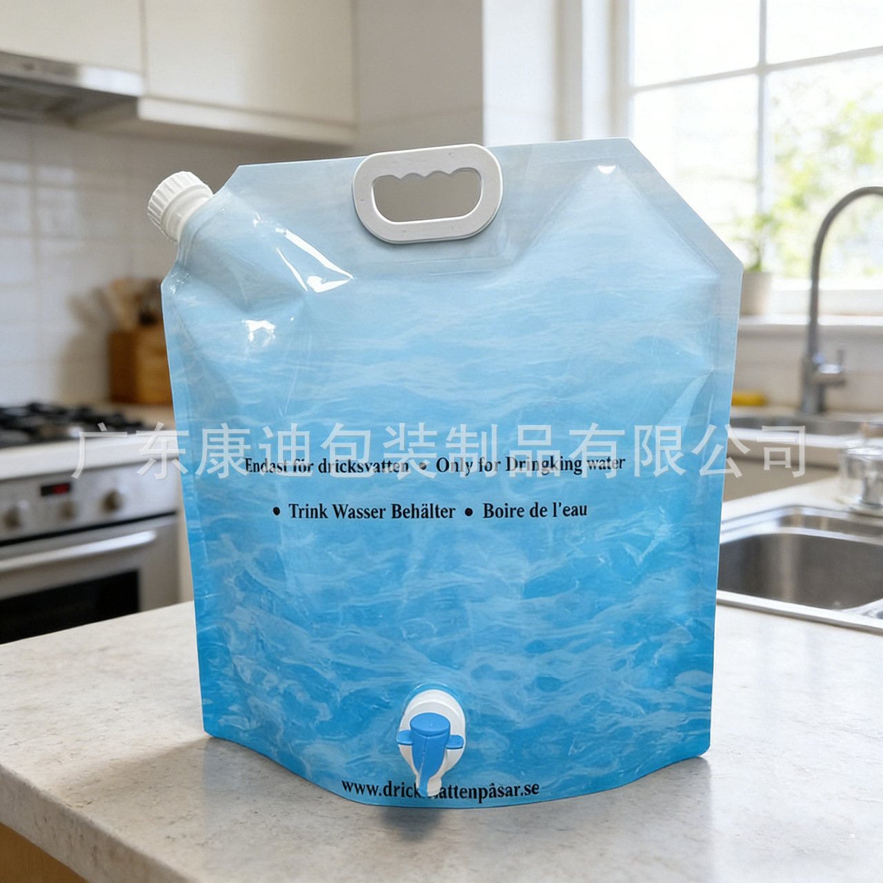 Custom Four-Side-Seal Foil Spout Pouch | 1–10 L Liquid Packaging for Juice & Hydrogen-Rich Water