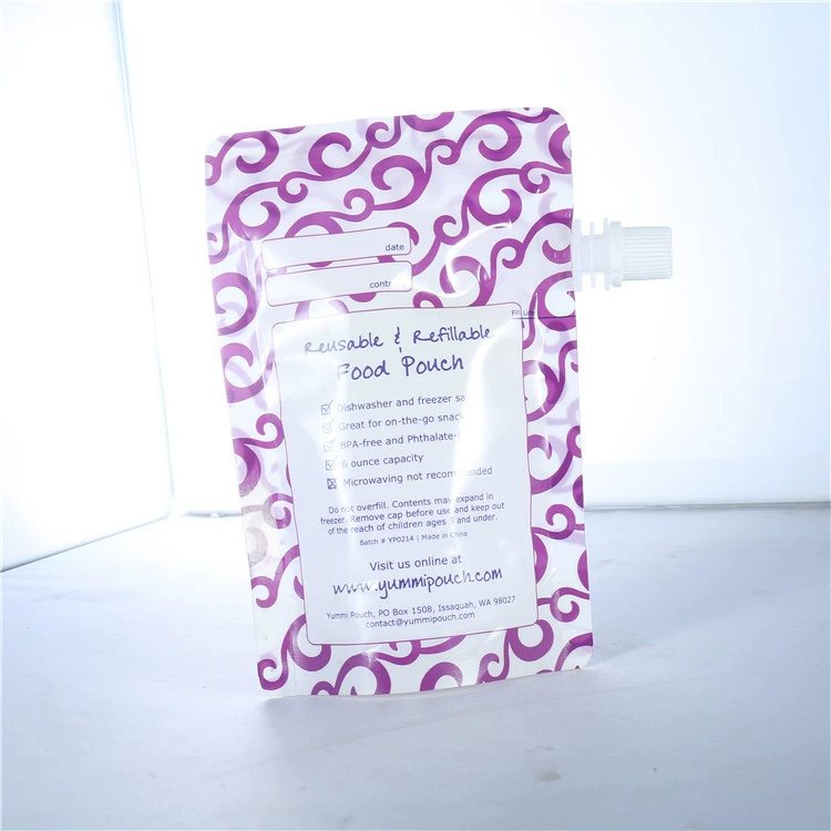 1–1000 ml Custom Printed Foil Spout Pouch for Juice & Carbonated Drinks