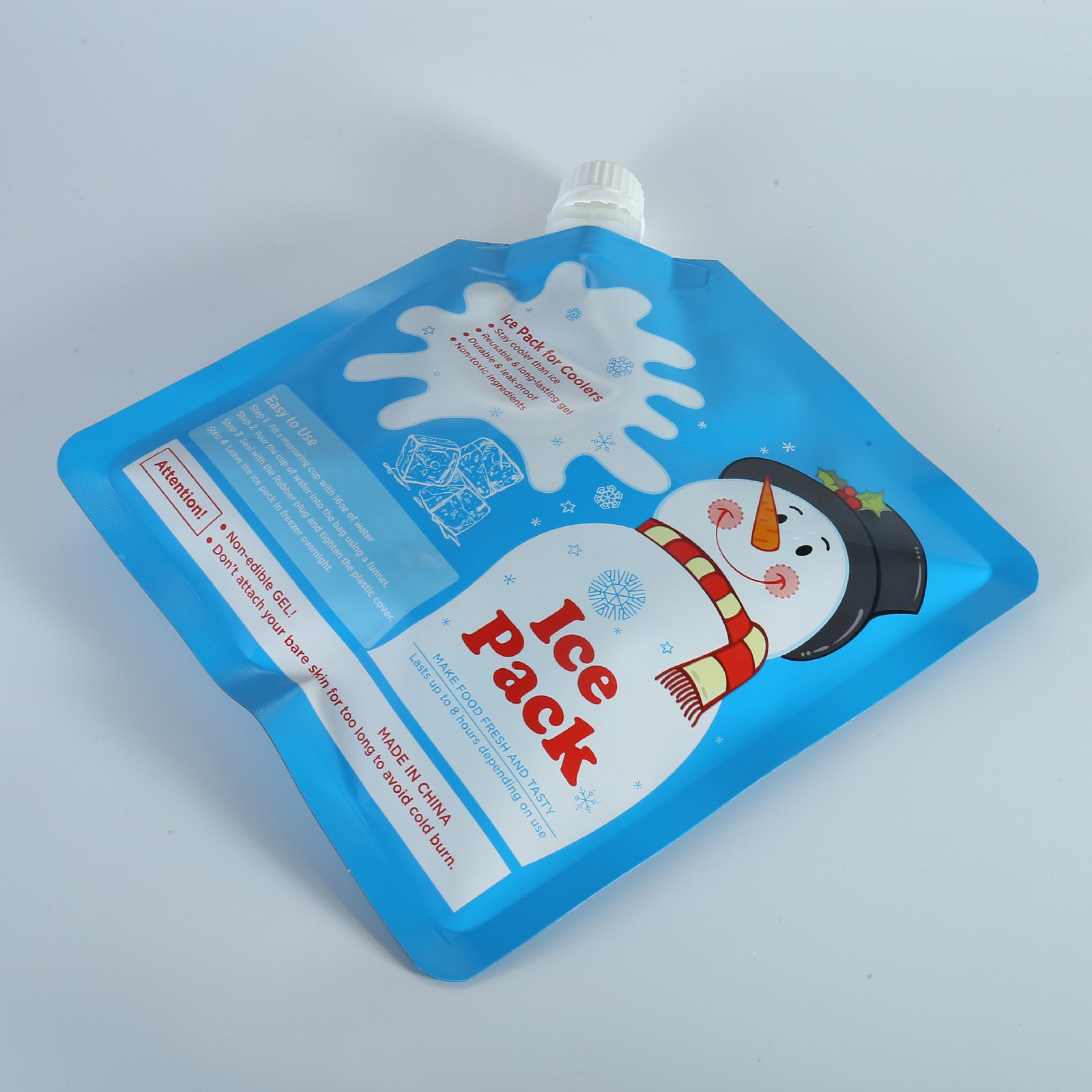 500ml Hair Oil Spout Pouch — Milky White PE Foil/Metallized Stand-Up Bag for Personal Care, 100ml–5L Custom Print