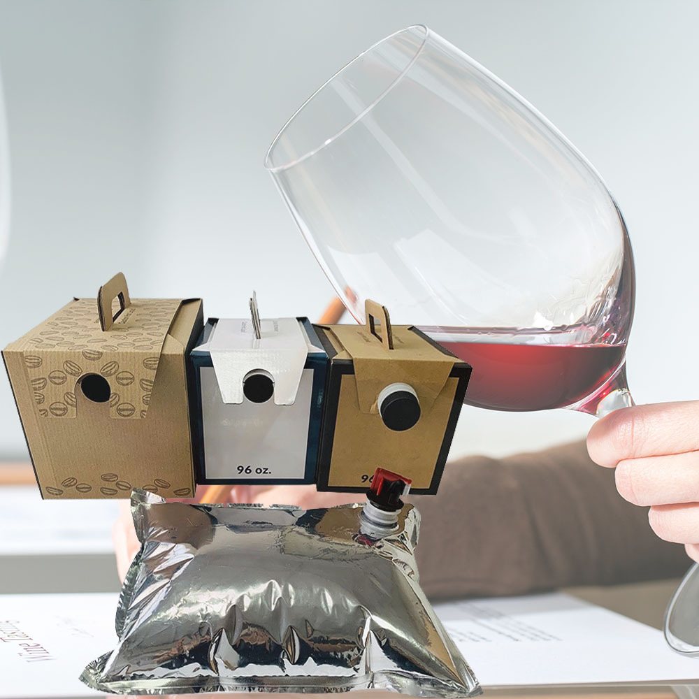 Food-Grade 3L Clear Shaped Wine Bag-in-Box Pouch with PE/EVOH Multilayer and Butterfly Valve or Wide-Mouth Spout for Wine, Juice