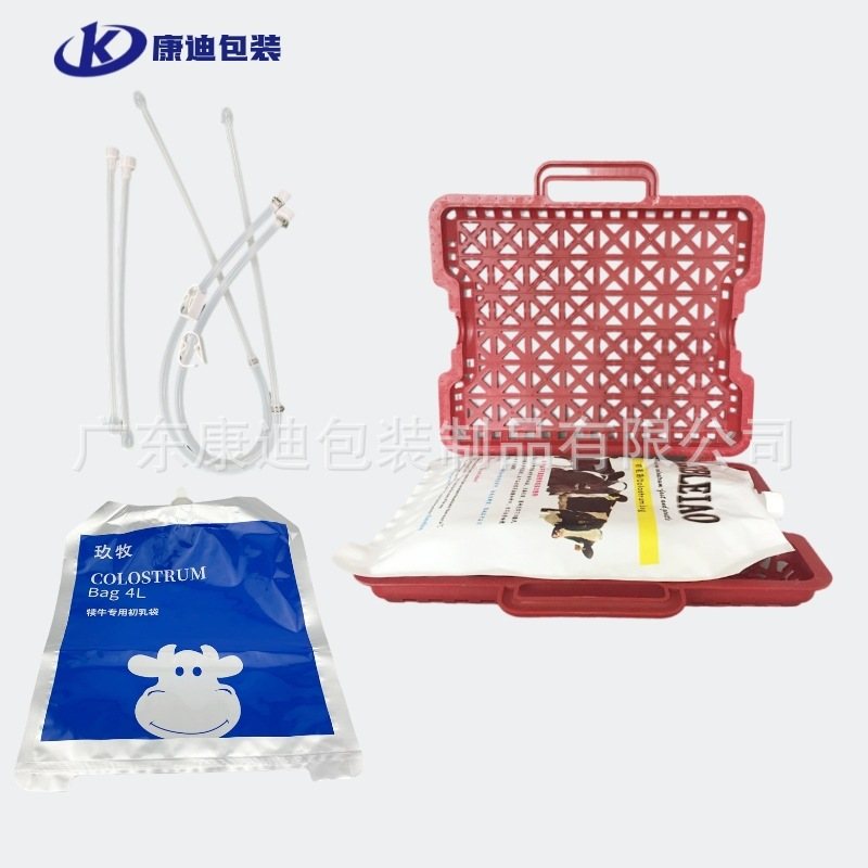 Calf Colostrum Packaging: 4L Spout Pouch with Feeding Tube and Aluminum Foil Laminate for Refrigerated Storage