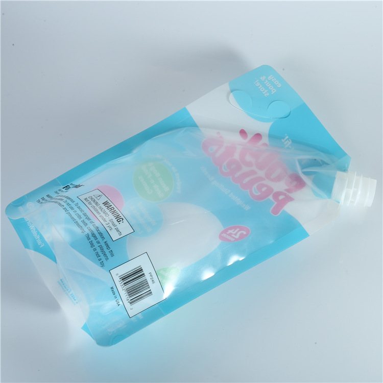 Clear Beer Spout Pouch in Food-Grade Multi-Layer Laminated Film: 2.5 kg Freezer-Resistant Double Stand-Up Bag with Reinforced Handle