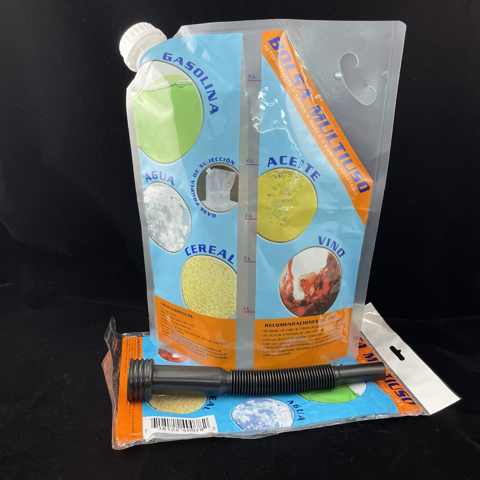 Custom Clear Double Stand-Up Liquid Bags with Handle | 5L Large-Bore Spout Pouch for Juice, Sauces & Water, 100ml–5L Food-Grade PET/PE PA/PE
