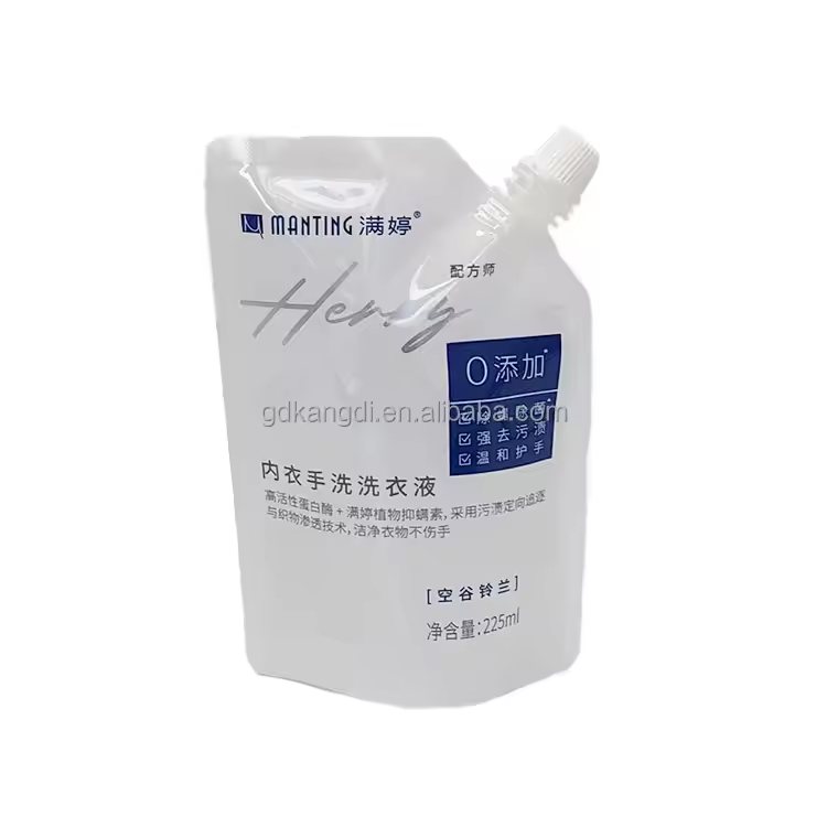 Car Wash Foam Packaging: 3kg Milk White PE Handled Liquid Pouch with Custom Filling