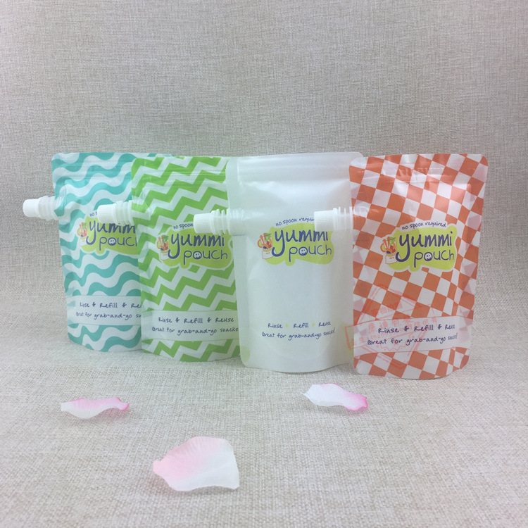 Kids' Puree Packaging: 100ml–1L Food-Grade Laminated Irregular Stand-Up Self-Seal Spout Pouches with Double Zipper & Mushroom Cap