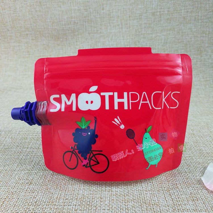 Food-Grade Laminated Film Self-Seal Zipper Stand-Up Pouches with 100ml-5L Mushroom-Head Spout & Screw Cap for Kids' Juice & Jelly