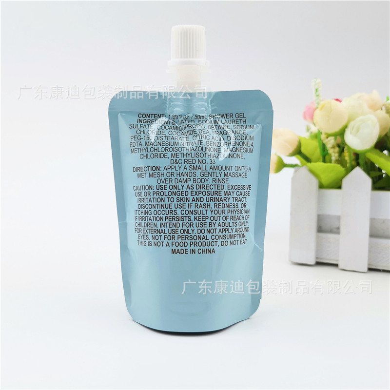 Cosmetic Sample Packaging: 5g–100g Irregular Spout Pouches in Aluminum Foil & Metallized Laminates for Eyeliner & Lip Gloss