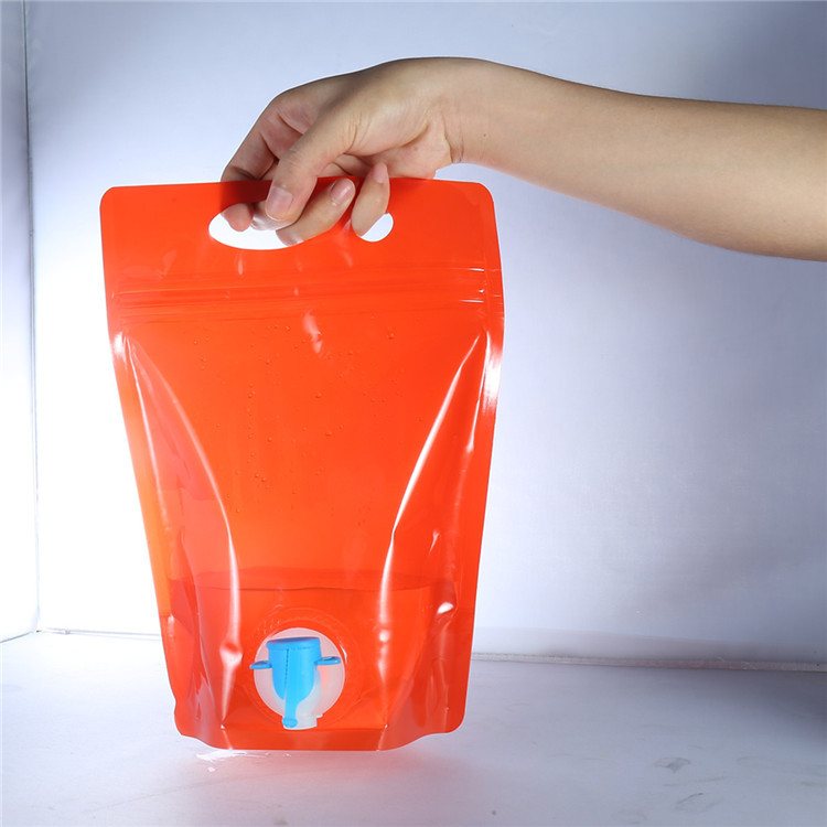 Bag-in-Box Supplier | 5L Multi-Layer Laminated Collapsible Valve Bag with Carry Handle & Dispensing Spout for 1L-10L Vehicle Emergency Water Storage