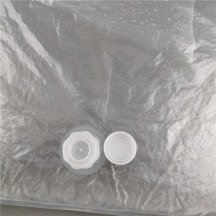 BIB Bag-in-Box with White Dispensing Spout — Clear Laminated Liquid Bag in Outer Carton for Juice, Concentrate, Syrup & Liquid Seasoning