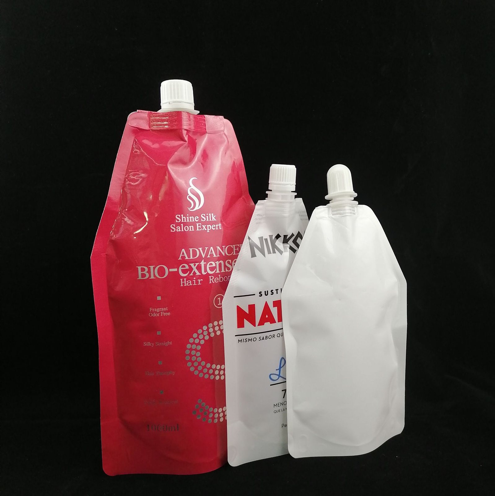 Custom Laminated Dual-Spout Stand-Up Pouch with Carry Handle for Large-Format Drinking Water & Sports Drinks