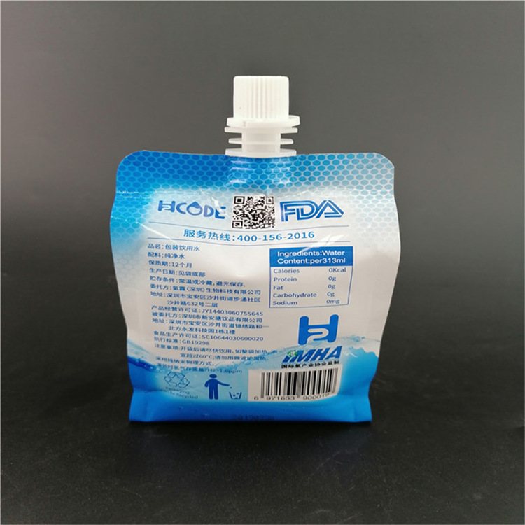 Sports Hydration Packaging: Blue Transparent Stand-Up Spout Pouch with Carry Handle & Screw-Cap Spout, 2L–10L for Drinking Water & Events