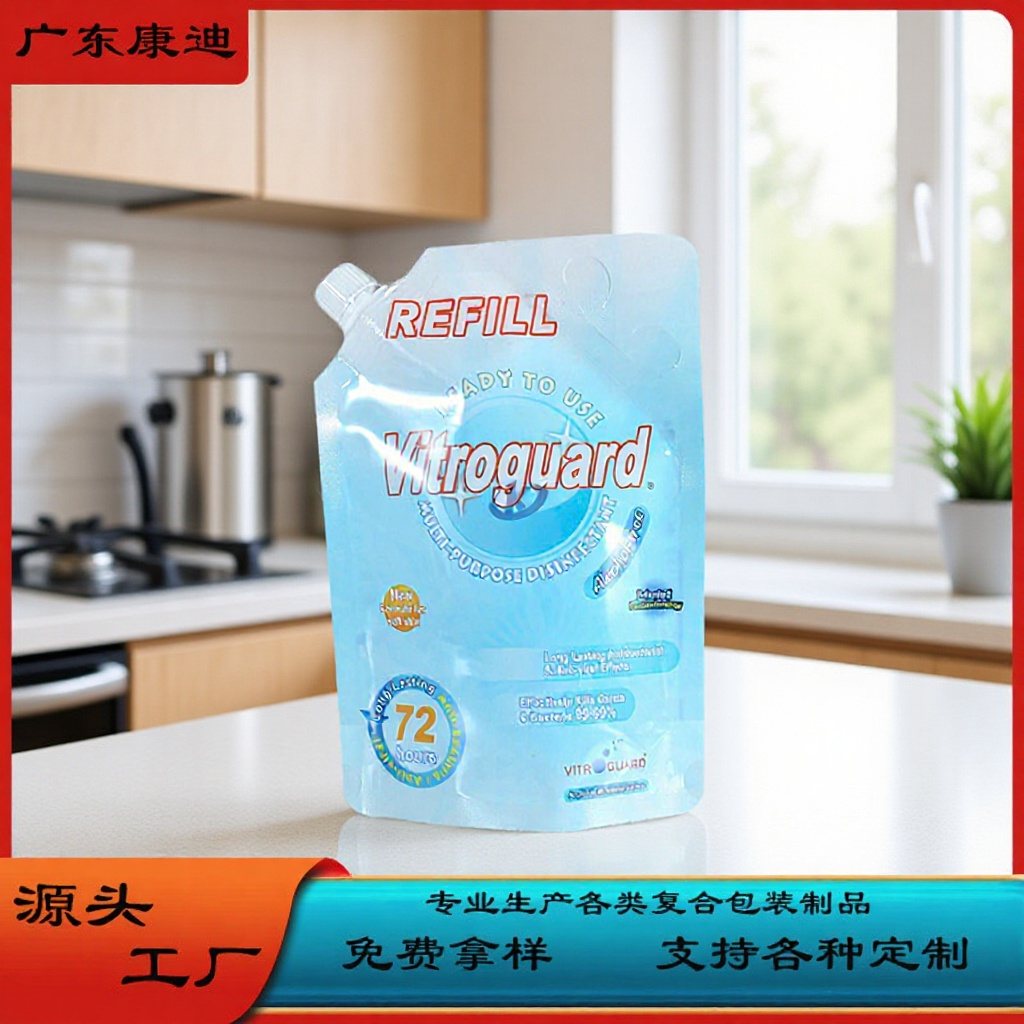 3L Double Stand-Up Spout Pouch with Handle — Customizable Detergent & Dish Soap Packaging for Household Liquids