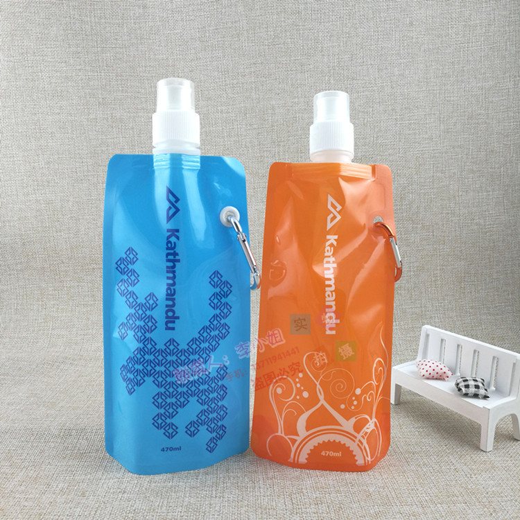 Double Stand-Up Handled Spout Pouch for Laundry Detergent — Blue, Wide Screw Spout, Custom Capacity, Clear/Metallised/Foil Laminate