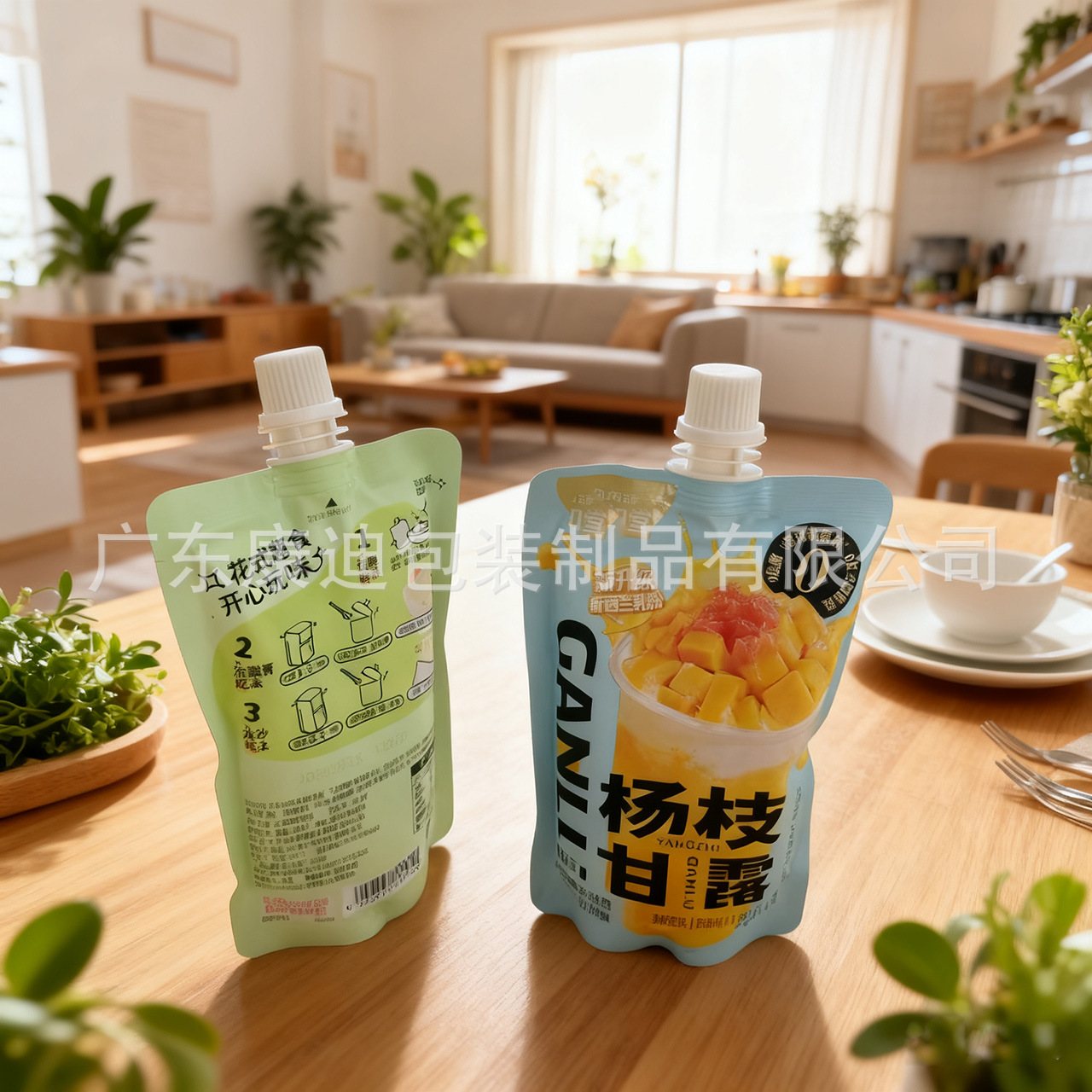 Beer/Alcohol Filling: PET/NY/PE Double Stand-Up Top-Spout Pouch with Dust Cap, Custom Film/Capacity/Artwork for Cold Chain Shelf Display & One-Handed Dispensing