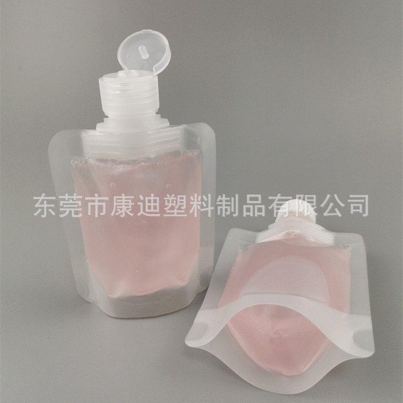 Beer/Alcohol Filling: PET/NY/PE Double Stand-Up Top-Spout Pouch with Dust Cap, Custom Film/Capacity/Artwork for Cold Chain Shelf Display & One-Handed Dispensing