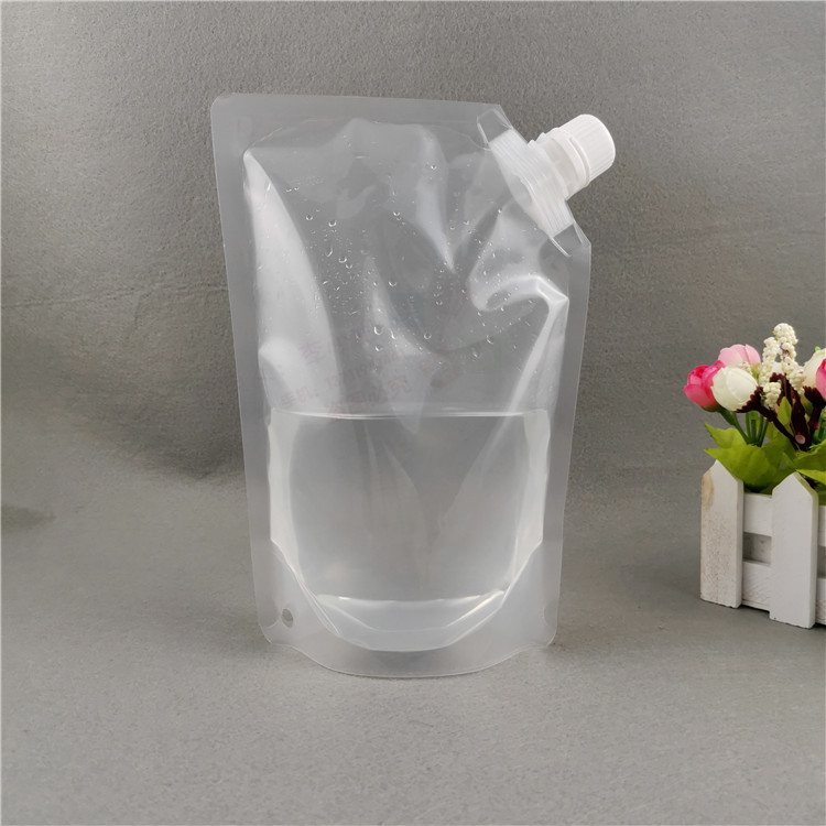 Fruit Juice Drink Packaging: PET/NY/PE Three-Layer Double Stand-up Spout Pouch with Standard Spout & Dust Cap