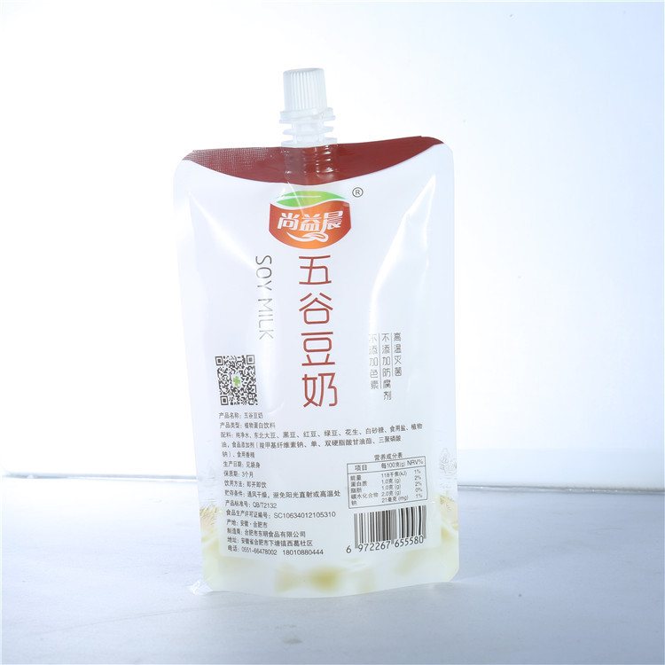 Banana Vinegar Drink Spout Pouch — PET/NY/PE Three-Layer Double Stand-Up Pouch with Top-Sealed Spout & Dust Cap, One-Hand Dispensing