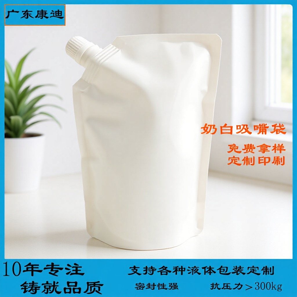 500g Laundry Detergent Stand-Up Spout Pouch with Dust Cap, Laminated Leak-Proof Packaging for Home-Care Liquids