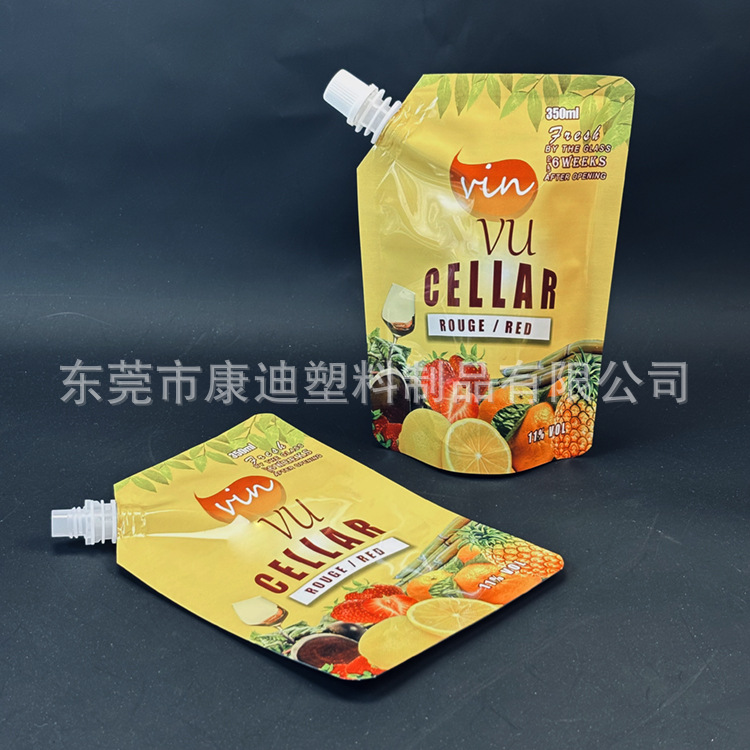 Stand-Up Spout Pouches 250ml 350ml Food-Grade Aluminium Laminate For Juice Beverage