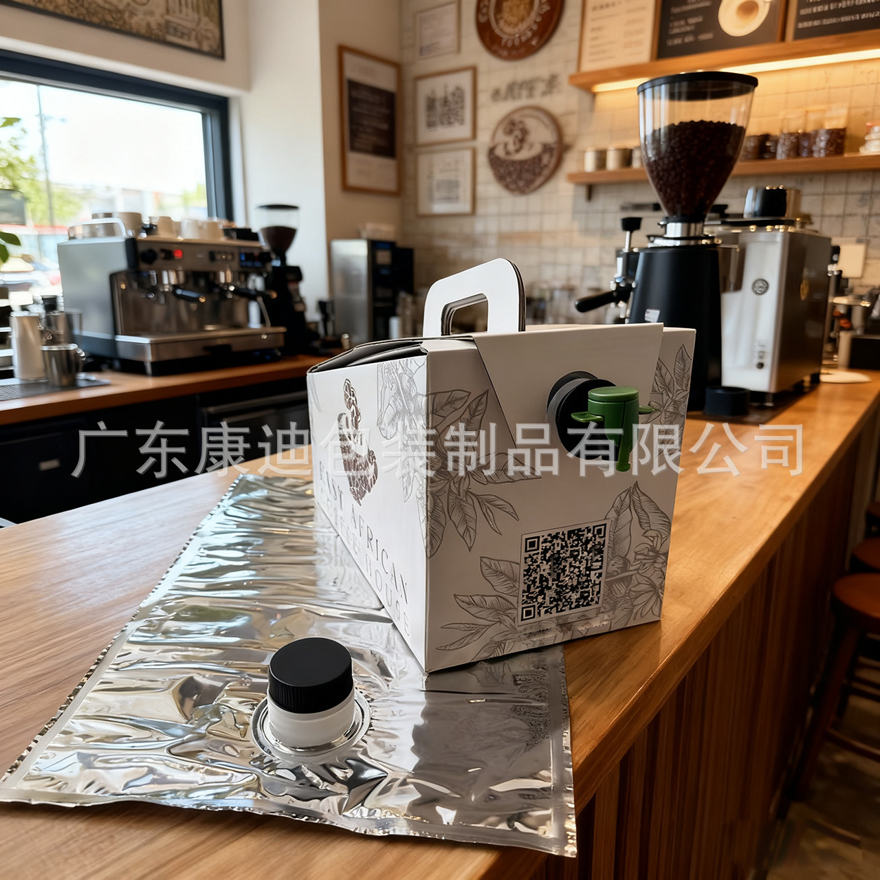 Heat-Resistant Foil Bag-in-Box for Hot Coffee, 32–160 oz, Custom Print